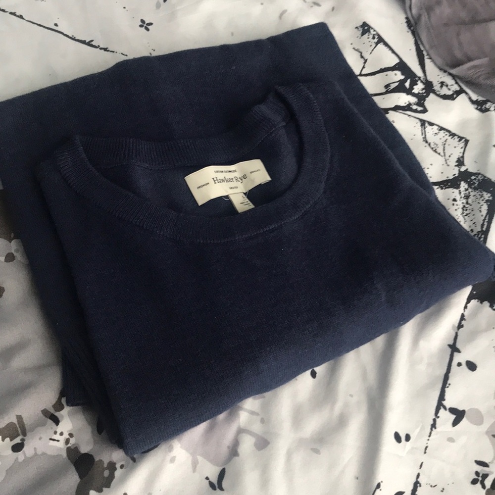 Hawker rye 95/5 cotton cashmere crew neck sweater